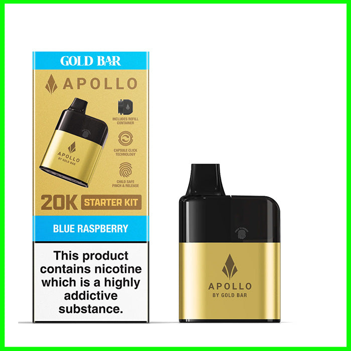 Blue Raspberry Gold Bar Apollo 20k Pod Kit