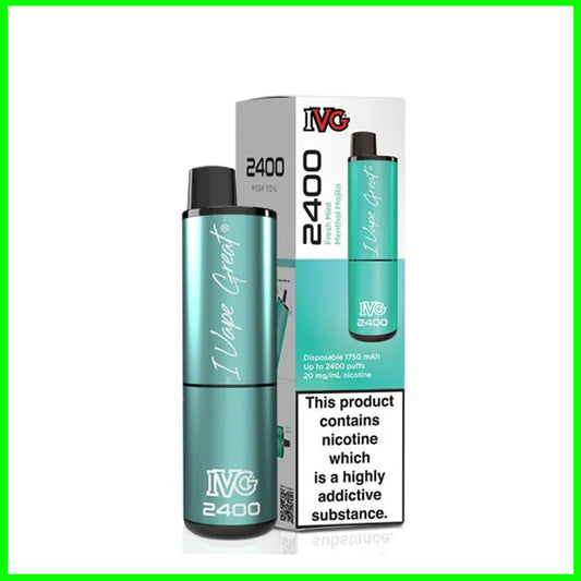 Fresh Mint Menthol Mojito IVG 2400 Disposable