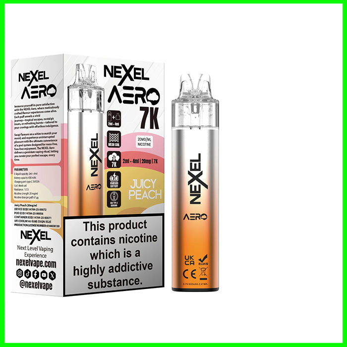 Juicy Peach Nexel Aero 7K Pod Kit