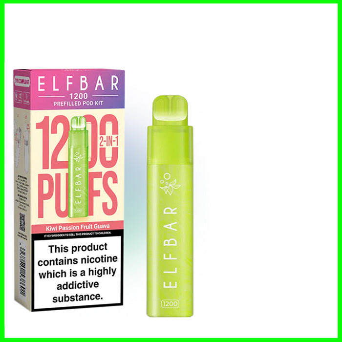 Kiwi Passionfruit Guava Elfbar 1200 Puff Disposable