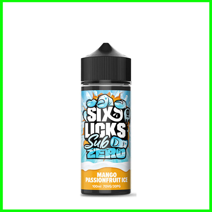 Mango Passionfruit Ice Six Licks Sub Zero 100ml