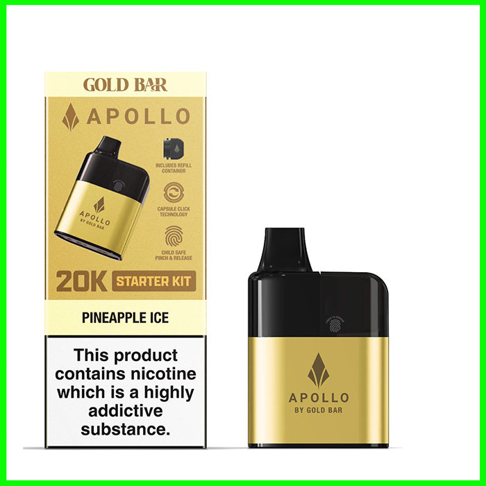 Pineapple Ice Gold Bar Apollo 20k Pod Kit