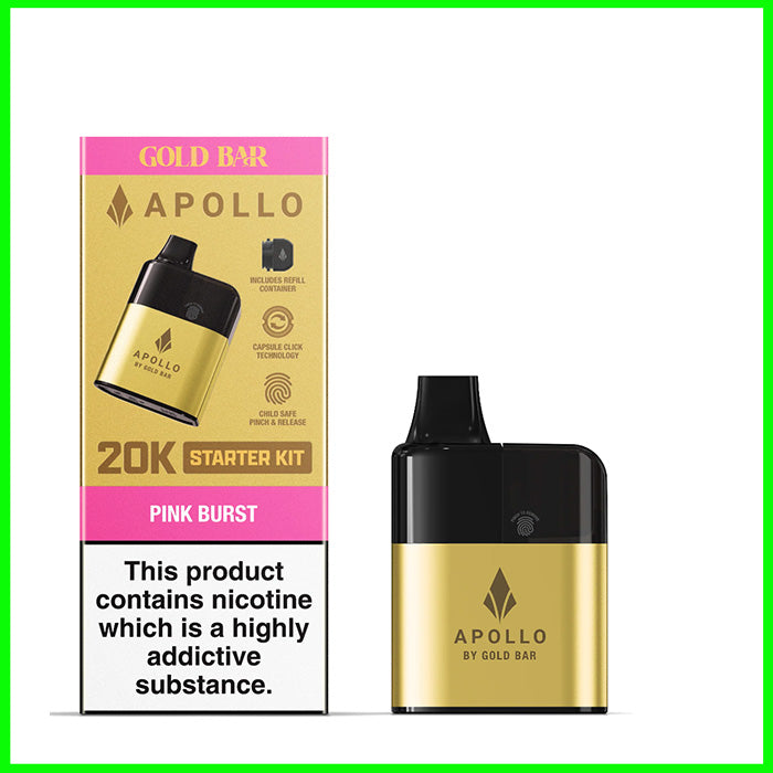 Pink Burst Gold Bar Apollo 20k Pod Kit