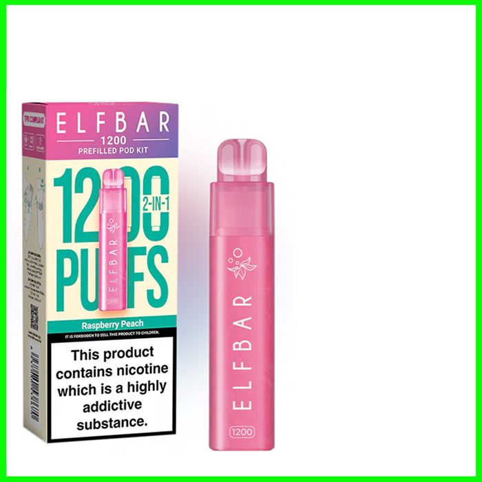 Raspberry Peach Elfbar 1200 Puff Disposable