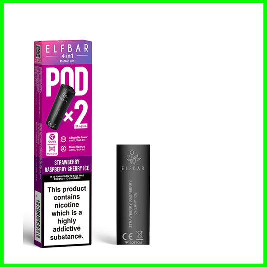 Elfbar 4in1 Pre-filled Replacement Pods - Strawberry Raspberry Cherry Ice